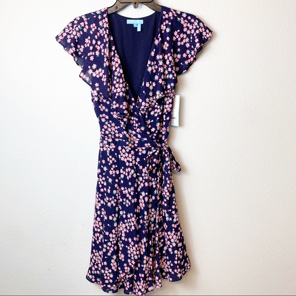 NWT Draper James RSVP Wrap Dress Navy Size XS - Picture 6 of 8